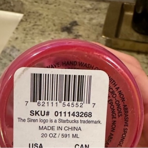 Starbucks Pink Iridescent Ion Holo Glass Water Bottle Tumbler Cup 20oz New 2023 - Picture 4 of 6